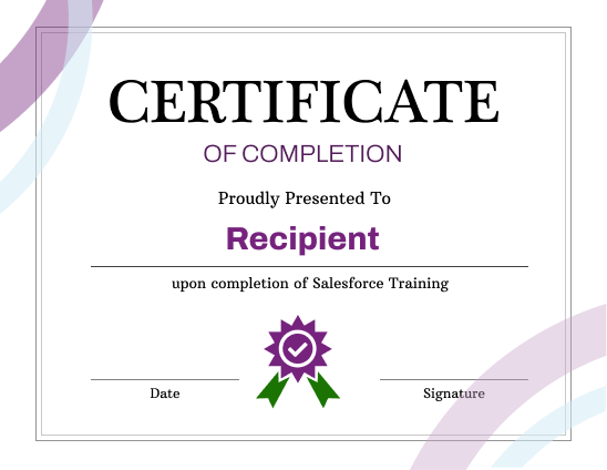 Oscar IT - Salesforce Training Completion Certificate